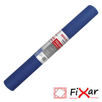 Стеклосетка штукатурная "Fixar" CCШ-160, 5х5 мм, разрыв 1800, синяя, рулон 1х25м